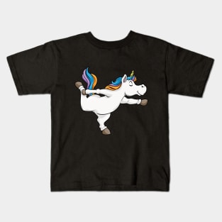 Unicorn at yoga Kids T-Shirt